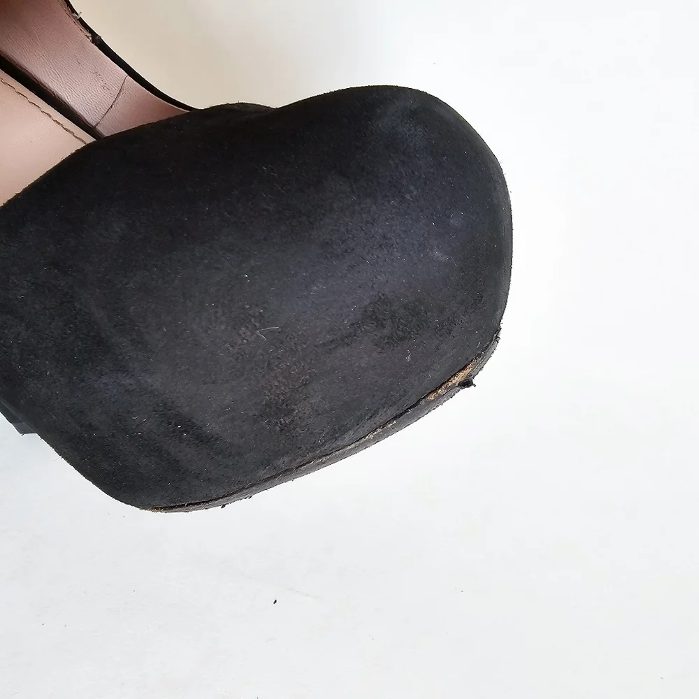 Miu Miu Black Suede Glitter Sole Mary Jane Heels, Size 38 - Picture 11 of 12